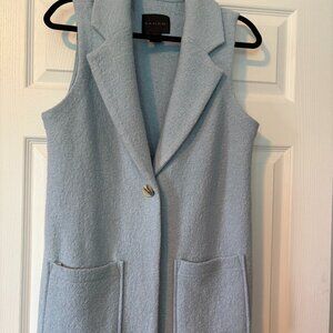 Blue Tahari Wool Button Up Vest